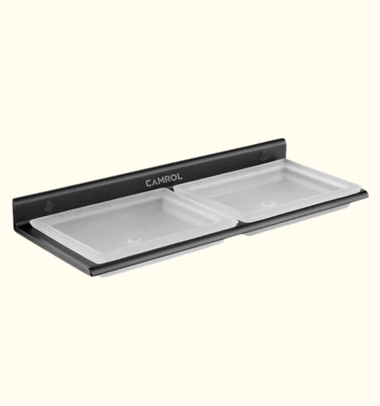 Ember Double Soap Dish Grey (Space Aluminium) – by Camrol®