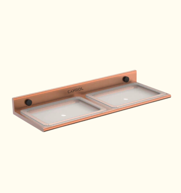 Ember Double Soap Dish Rose Gold (Space Aluminium) – by Camrol®