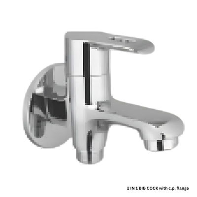 2 In 1 Bib Cock With C.P. Flange